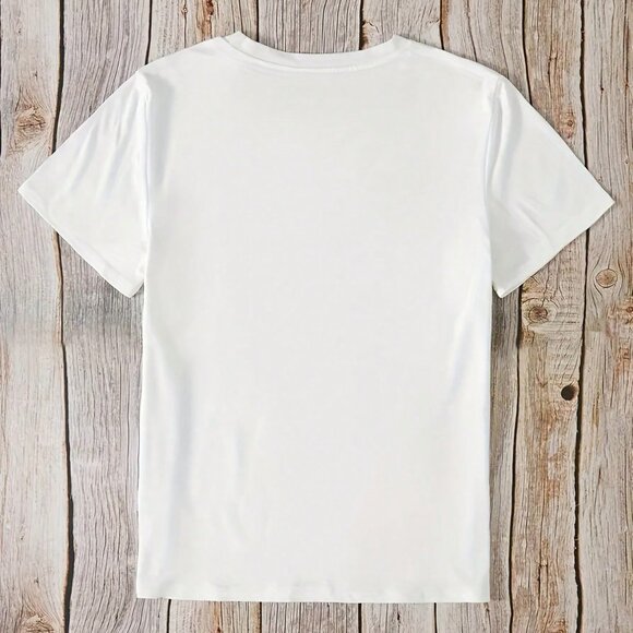 White Casual Women's C'EST LA VIE Short Sleeve T-Shirt - Picture 2 of 4